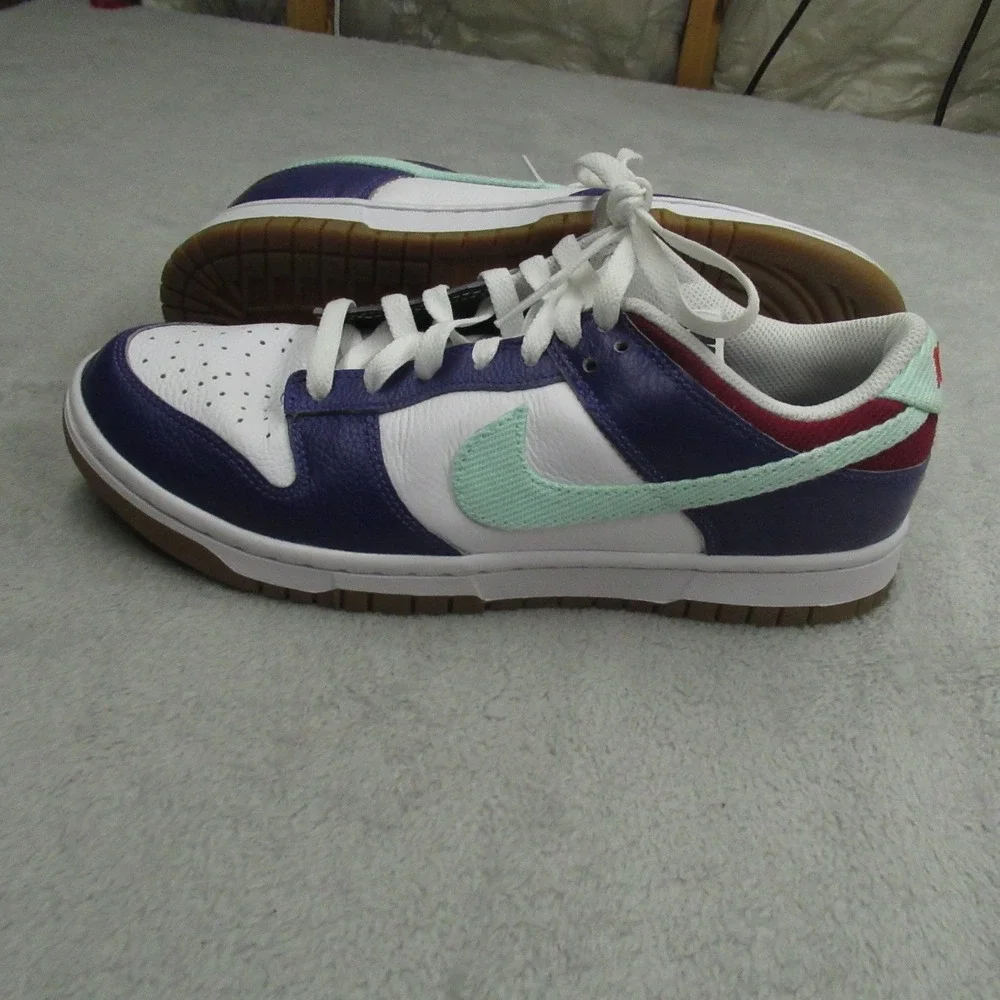 Nike Men 8.5 Sneakers Purple Dunk Low To You Lace Up Leather‎ Streetwear Custom